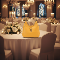 SAMORA Sac à main en PU jaune de luxe grande capacité, élégant et abordable, avec une poignée, idéal pour les fêtes