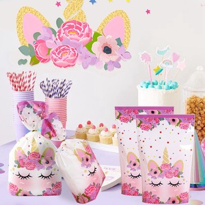 50 PCS <span class=keywords><strong>Licorne</strong></span> Fête En Plastique <span class=keywords><strong>Goodies</strong></span> Sacs <span class=keywords><strong>Licorne</strong></span> Bonbons Cadeau Sacs Biscuit Emballage Sac Pour Fille Fête D'anniversaire Fournitures - Product Image 4