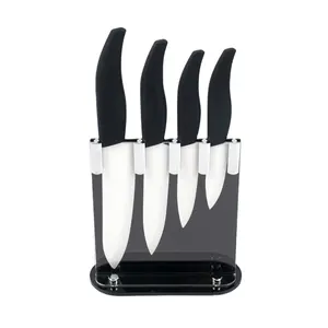 Creative 5 pcs Ceramic Kitchen Knife Set Double Bolster Kitchen Knives With Acrylic Stand