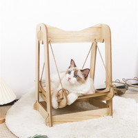 Lit à bascule en bois pour chat, fournitures pour animaux de compagnie, balançoire suspendue, hamac pour chat, lit pour chat, balançoire pour chat