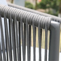 Chaises de salle à manger d'extérieur modernes en corde tressée noire pour hôtel, jardin et patio