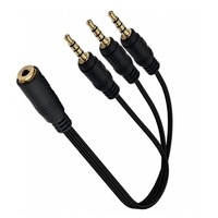 Cable Divisor de Audio Estéreo de 3.5mm y 1FT (1 Entrada, 3 Salidas) con Conectores Chapados en Oro y Revestimiento de PVC para Altavoces, Reproductores MP3, PC y Cámaras