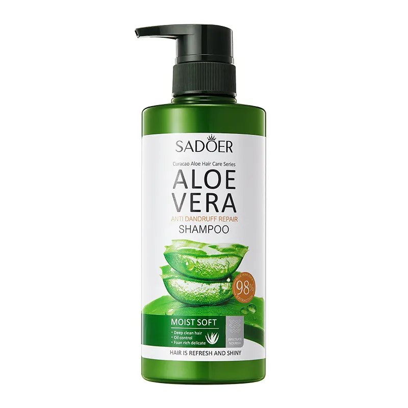 Private Label Custom Sadoer Haarproducten Natuurlijke Gladde Anti-Roos Aloë Vera Shampoo Voor Mannen En Vrouwen