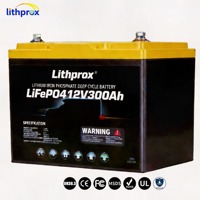 Batterie LiFePO4 rechargeable 12,8V 300AH Grade A 6000 cycles à décharge profonde pour VR avec BMS intelligent RS485, borne M8, CE RoHS IP67, OEM ODM
