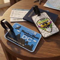 Étiquettes de bagages en PVC souple personnalisées 2D 3D avec logo et nom, avec boucle en plastique, étiquettes de bagages en PVC pour la vente en gros