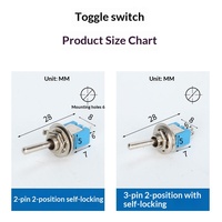 Interrupteur à bascule DPDT 5MM SMTS-101/SMTS-102/SMTS-202 2 broches 3 broches 6 broches 2 positions 125V 3A Nylon XIANG QIAN