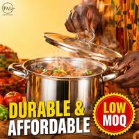 Ensemble de casseroles 6 pièces en acier inoxydable avec couvercle en verre et poignée à boucle 18cm 20cm 24cm pour la cuisine à domicile, usage quotidien