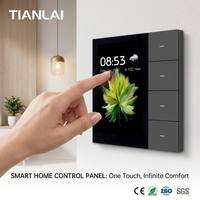 TIANLAI dokunmatik ekran ışık anahtarı Tuya Zigbee WiFi akıllı ev sistemi anahtarı