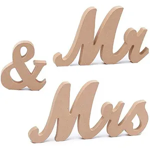 ของตกแต่งอักษร Mr & Mrs ทำจากไม้สไตล์วินเทจแบบ DIY,สัญลักษณ์ไม้สำหรับงานแต่งงาน Mr And Mrs