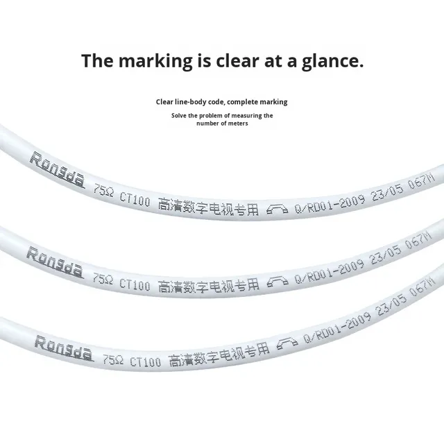 Wholesale HD RG6 1 Conductor Coaxial Cable Video Line Home Digital Satellite TV Encryption Shielded RF Cable