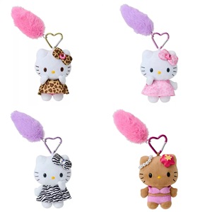 Nuevo Stock estampado de leopardo cuero negro pierna larga Kittied felpa KT juguete corazón hebilla colgante decoraciones PP algodón - Product Image 5