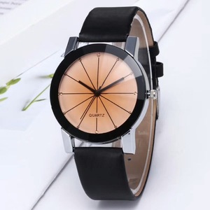 Simple convex curved <b>couple</b> <b>watch</b> with spot leather strap fashionable <b>couple</b> student <b>watch</b> - Product Image 4