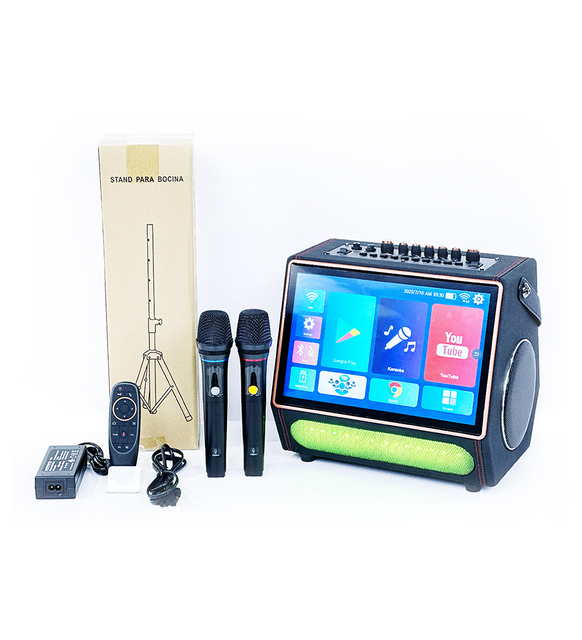 14.1 Inch Karaoke Speaker with Screen GD-AP08 40W 7200mah Touch Control WIFI Speaker Party Speaker with Tripod