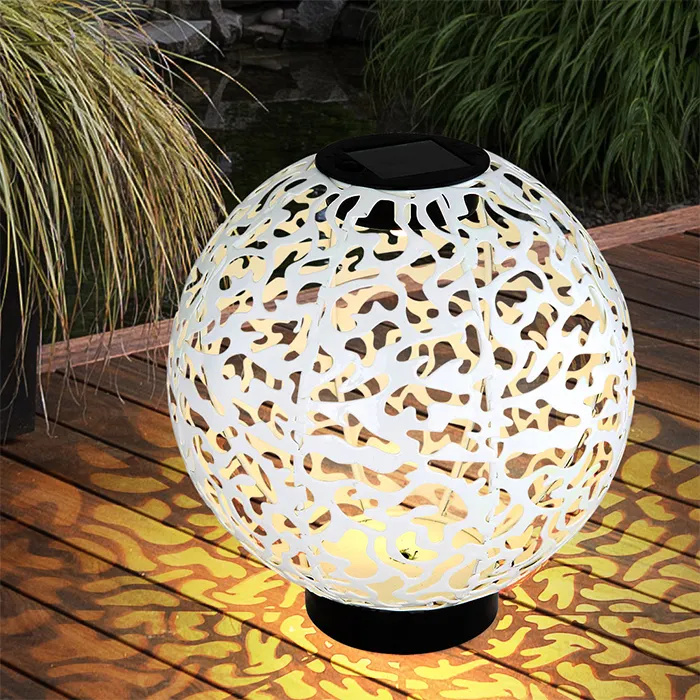 hanging lights Iron solar garden lantern warm led solar outdoor night lights for Yard tree