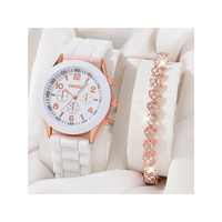 5 pièces ensemble montre de luxe femmes anneau collier boucles d'oreilles strass mode montre-bracelet femme décontracté dames montres Bracelet ensemble horloge