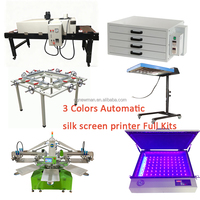 Kits complets de sérigraphie Octopus Textiles, 3 couleurs, 8 tables, appareil de sérigraphie pour impression sur tissu