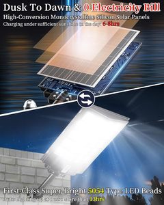 500W/1000W/1500W High Lumen <b>LED</b> IP65 ABS <b>Motion</b> <b>Sensor</b> Solar Powered Waterproof Road Security Outdoor Street <b>Light</b> Plastic - Product Image 2