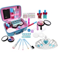 Ensemble de beauté lavable à faire soi-même, jouets d'imitation pour filles, trousse de maquillage, princesse, maquillage, jouet de maquillage pour enfants avec accessoires de déguisement