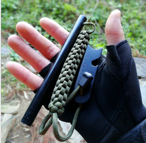 Encendedor de fuego de magnesio para emergencias en camping, resistente a la intemperie, de 12.7*127mm, con varilla de ferrocerio y cordón de paracord de supervivencia. - Product Image 4