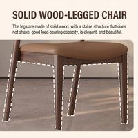 Chaise de salle à manger en bois massif, style nordique minimaliste, moderne, simple, luxe léger, avec dossier, en cuir écologique, pour bureau, restaurant, maison