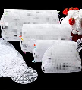 Tissu en maille plastique pour sacs artisanaux DIY - Matériel de crochet tendance avec crochet <span class=keywords><strong>à</strong></span> loquet et motif quadrillé - Product Image 5