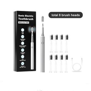 <span class=keywords><strong>Brosse</strong></span> à <span class=keywords><strong>dents</strong></span> électrique sonique argentée de voyage en alliage d'aluminium avec tête à 8 poils souples - Product Image 4