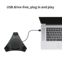 Speakerphone sistem konferensi koneksi USB, Mikrofon meja kabel ekstensi mikrofon Studio dengan Speaker