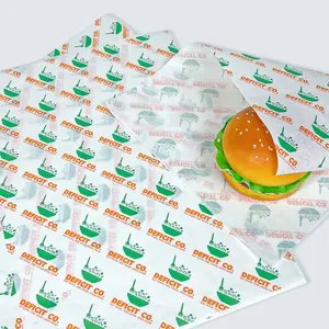 Напечатанный логотип, устойчивый к смазке, безопасная упаковочная вощеная бумага для пищевых продуктов