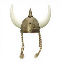Chapeau de fête en plastique pour carnaval, Halloween, Viking, avec tresses, 100% polyester, unisexe adulte, marque Milish MH-0145