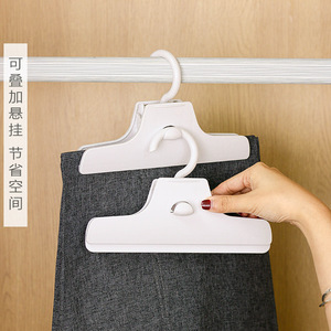 Pant Hanger With <b>Clip</b> Space Saving <b>Hook</b> Type Clothing Organizer Rectangle Shape For Wardrobe Storage - Product Image 1