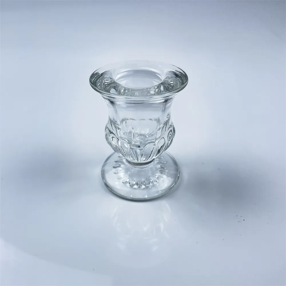 Portavelas cónico pequeño de cristal moderno, venta al por mayor