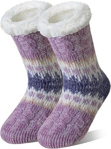 <span class=keywords><strong>Calcetines</strong></span> Antideslizantes Térmicos de Punto Transpirables a Media Pantorrilla para Mujer, con Forro de Vellón Coral y Puño Antideslizante, Ideales para Uso Diario en Primavera - Product Image 1