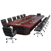 XTHYZ-034 Table de réunion moderne pour 20 personnes, ensemble de table et de chaises de bureau, conférence, fabriqué en panneau de mélamine durable