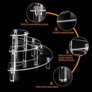 Présentoir à Gâteaux Ovale en Acrylique Transparent à Double Niveau, Support de Présentation 3D pour Desserts et <span class=keywords><strong>Cupcakes</strong></span>, Idéal Mariages et Anniversaires - Vente en Gros Usine - Product Image 6