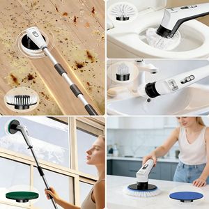 <span class=keywords><strong>Brosse</strong></span> <span class=keywords><strong>de</strong></span> <span class=keywords><strong>nettoyage</strong></span> <span class=keywords><strong>électrique</strong></span> avec 4 têtes <span class=keywords><strong>de</strong></span> <span class=keywords><strong>brosse</strong></span>, manche long extensible, construction en plastique, sans fil, rechargeable, <span class=keywords><strong>pour</strong></span> usage domestique et <span class=keywords><strong>salle</strong></span> <span class=keywords><strong>de</strong></span> <span class=keywords><strong>bain</strong></span> - Product Image 4