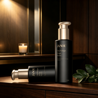 Flacon pompe cosmétique de luxe 150 ml en PET/PC noir, couleur or champagne, avec logo personnalisé, vide, pour sérum de soin, emballage OEM/ODM