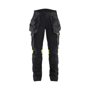 BLAKLADER - 710815129933D20 Pantalones artesanos para mujer negro/amarillo de alta visibilidad-PANTALONES DE TRABAJO EAN 7330509903445 - Product Image 4