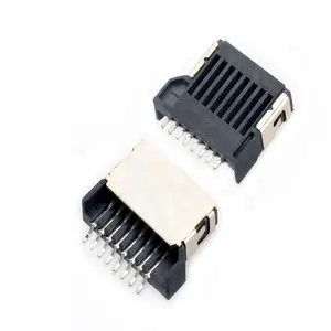 Conector de cartão da mup 8p smt tf, conector do leitor de cartão sd, soquete de receptáculos pcb para máquina de inspeção para semicondutor