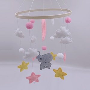 Simpatica nuvola Baby culla peluche sensoriale ciondolo dentizione camera regolabile per bambini culla per bambini giocattoli appesi rotanti - Product Image 3