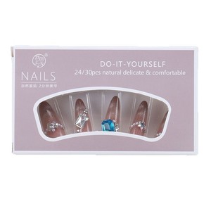 Hecho a mano usable de gama alta Rhinestone ojo de gato Hot Girl Art Xiaohongshu puntas de uñas falsas populares - Product Image 5