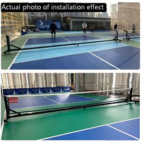 Système de filet de tennis mobile de taille standard avec roulettes, poteaux de tennis en acier de qualité professionnelle pour gymnase scolaire