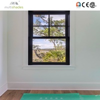 Fenêtre verticale à double battant en aluminium avec verre trempé à double vitrage, à rupture de pont thermique NFRC, résistante aux ouragans, pour projets de villas aux États-Unis