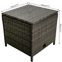 Boîte de rangement carrée en PE tressé pour tuyau d'arrosage, étanche, pour extérieur, avec trou de drainage