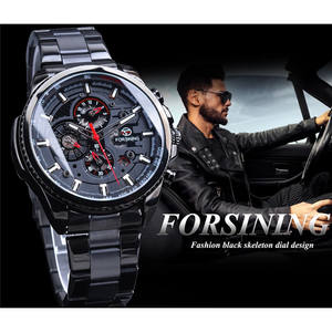FORSINING F1137 Orologio Automatico Scheletrato da Uomo con Cinturino <span class=keywords><strong>in</strong></span> <span class=keywords><strong>Acciaio</strong></span> - Product Image 3