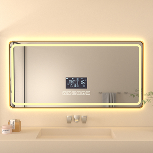 <span class=keywords><strong>Specchio</strong></span> da <span class=keywords><strong>Bagno</strong></span> LED Rettangolare Stile Europeo <span class=keywords><strong>con</strong></span> <span class=keywords><strong>Cornice</strong></span> Dorata e Funzione Bluetooth - Product Image 2