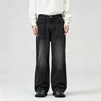 Jeans vintage pour hommes : Pantalons amples et décontractés à jambe droite / Pantalons à jambes larges, Vêtements décontractés, Prix de gros réduit