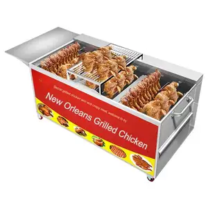 CommercialMobile corps en acier inoxydable rôtissoire de poulet machine horizontale de poulet rôti