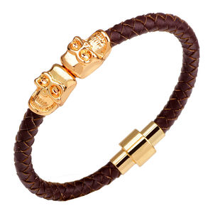 Vnox — <span class=keywords><strong>bracelet</strong></span> en améthyste pour homme et femme, bijou personnalisé, <span class=keywords><strong>de</strong></span> haute qualité, porte-bonheur, style punk, avec crâne bleu, <span class=keywords><strong>oeil</strong></span> <span class=keywords><strong>de</strong></span> mort - Product Image 3