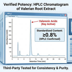 Extrait de racine de valériane en poudre, acide valérénique, flavonoïdes, apaisant, relaxant, soluble dans l'alcool/l'eau, qualité alimentaire, directement de l'usine - Product Image 2