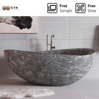 Pierre polie Nature baignoire salle de bain douche gris blanc marbre baignoire en usine directe